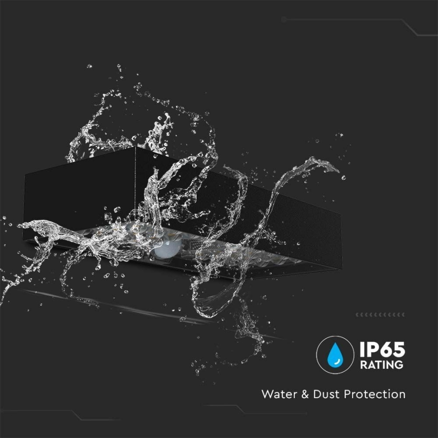 Iluminação solar de parede LED com sensor LED/6W/3,7V IP65 4000K 3000 mAh preto