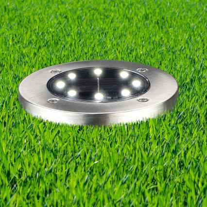 Iluminação solar LED para caminho de acesso SOLLY LED/1,2V 6500K diâmetro 11,5 cm 300 mAh IP44 cromado mate