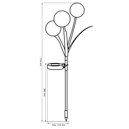 Iluminação solar LED RGB ALLIUM LED/1,2V 6500 600 mAh IP44 preto
