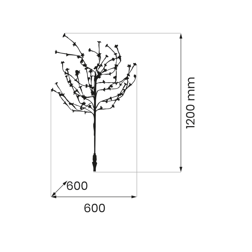Iluminação solar LED RGBW TREE LED/0,1W/1,2V 600 mAh IP44 castanho