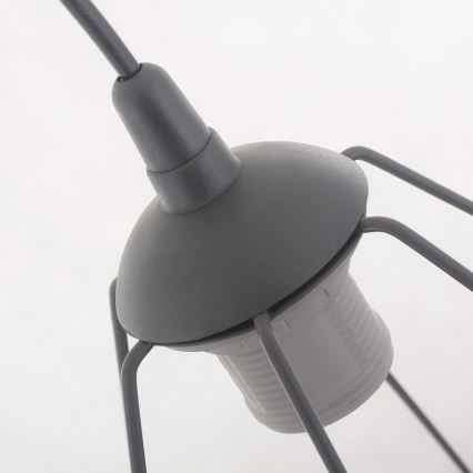 Iluminação suspensa BASKET 1xE27/60W/230V cinzenta