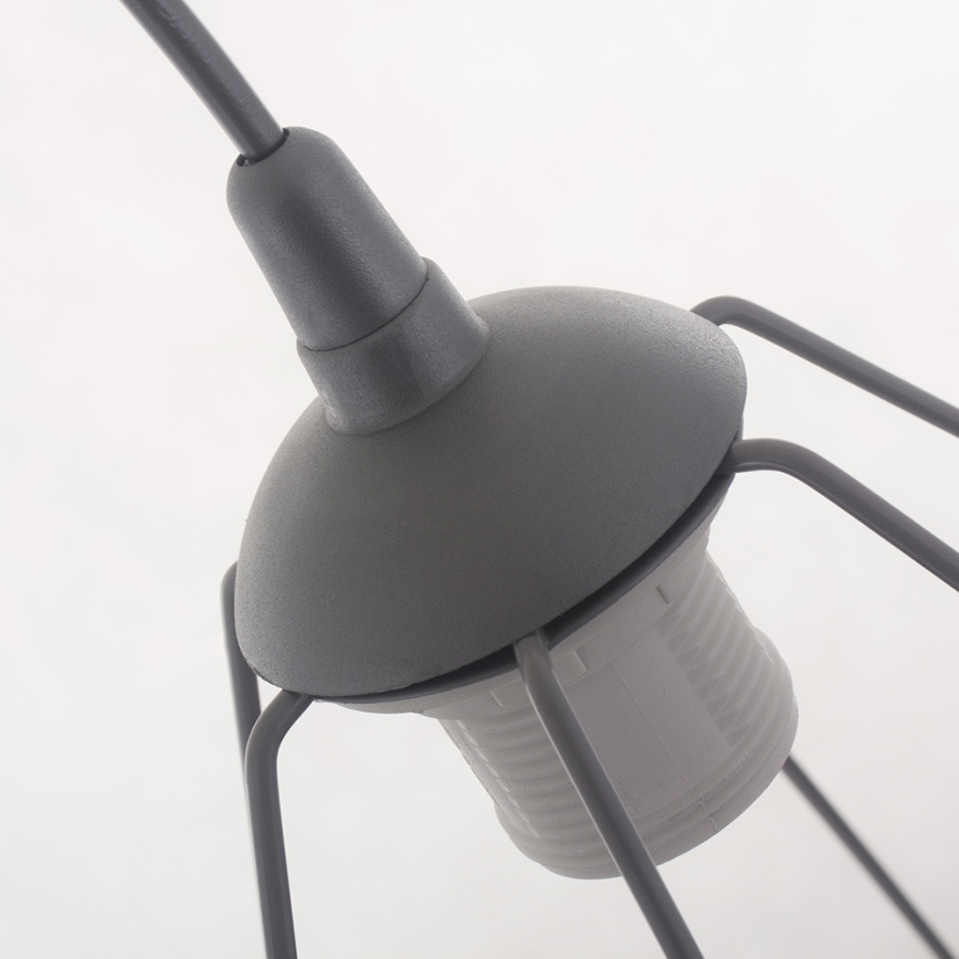 Iluminação suspensa BASKET 1xE27/60W/230V cinzenta