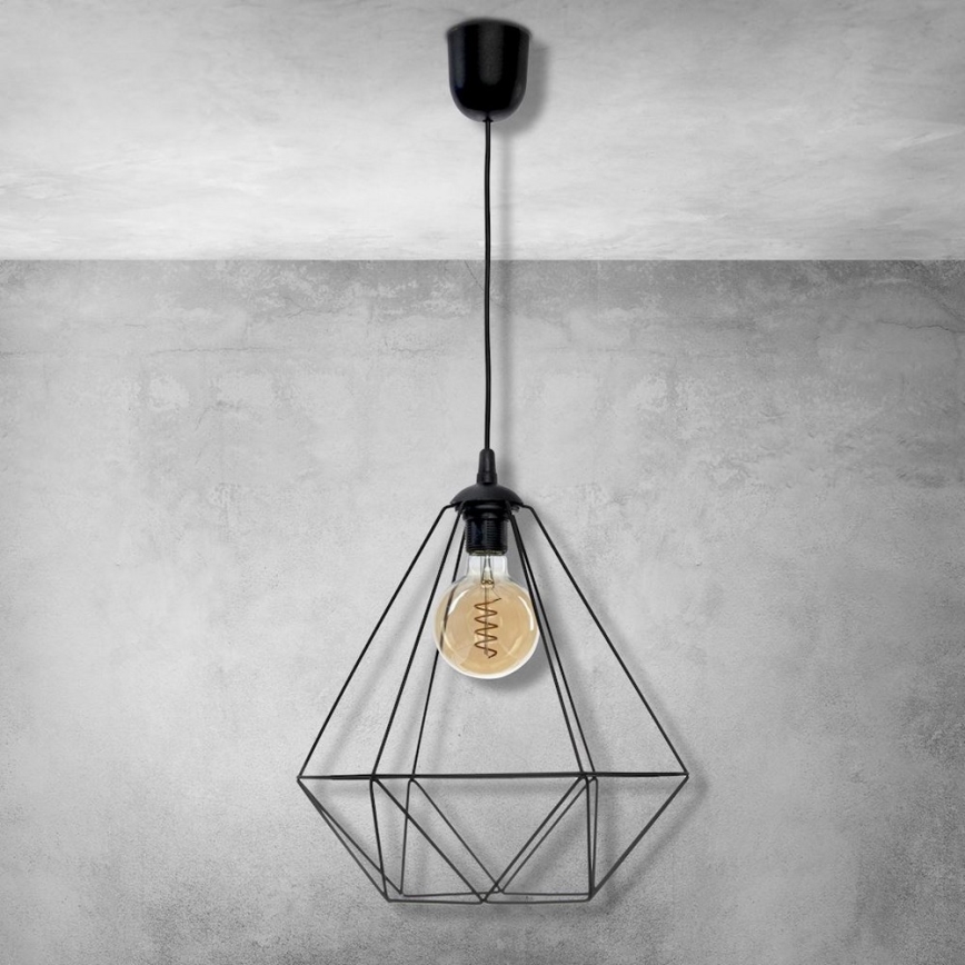 Iluminação suspensa BASKET 1xE27/60W/230V preta