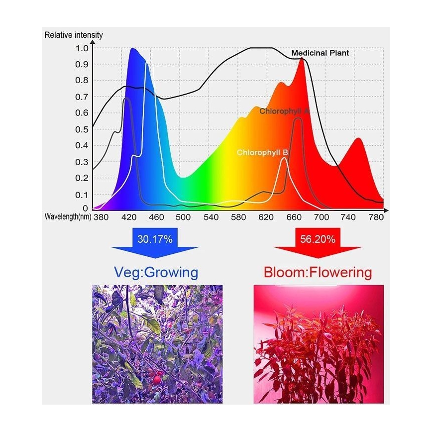 Iluminação suspensa LED para plantas em crescimento LED/24W/230V IP44