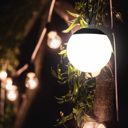 Iluminação suspensa LED solar KIARA LED/1,2V 600 mAh IP44 preto