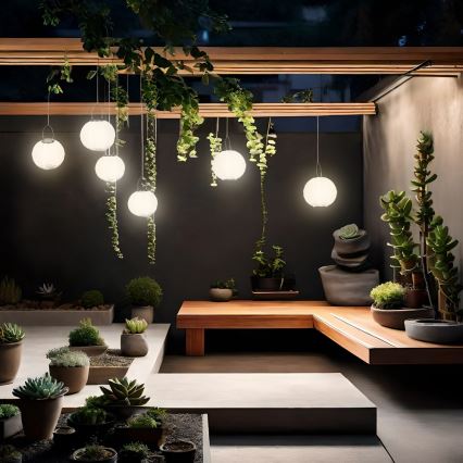 Iluminação suspensa LED solar LED/0,02W/1,2V 3000K IP44 1xAAA 100 mAh