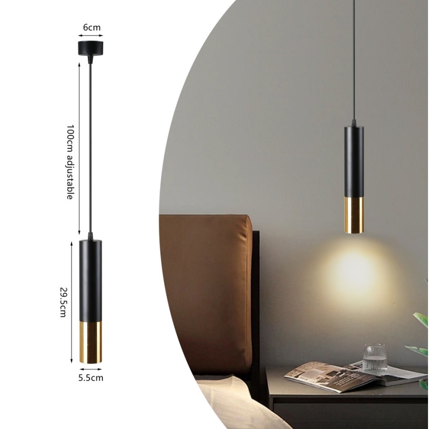 Candeeiro suspenso PUNTO 1xGU10/9W/230V