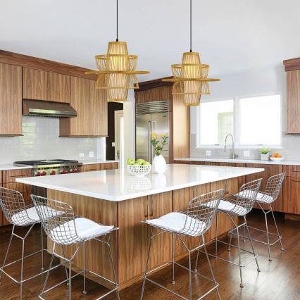 Candeeiro suspenso PINCHOS 1xE27/40W/230V diâmetro 45 cm bambu