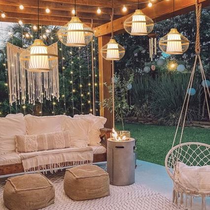 Candeeiro suspenso PINCHOS 1xE27/40W/230V diâmetro 40 cm bambu