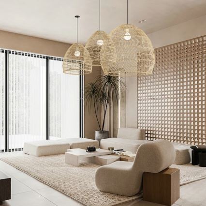 Candeeiro pendente com cabo BOHO DELICADO 1xE27/40W/230V Ø 38 cm