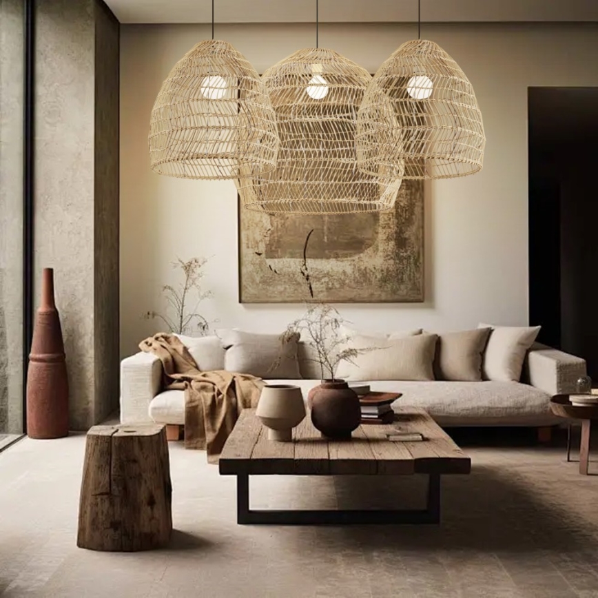 Candeeiro pendente com cabo BOHO DELICADO 1xE27/40W/230V Ø 38 cm