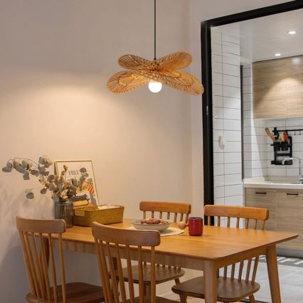 Candeeiro suspenso MARIPOSA 1xE27/40W/230V diâmetro 50 cm juta