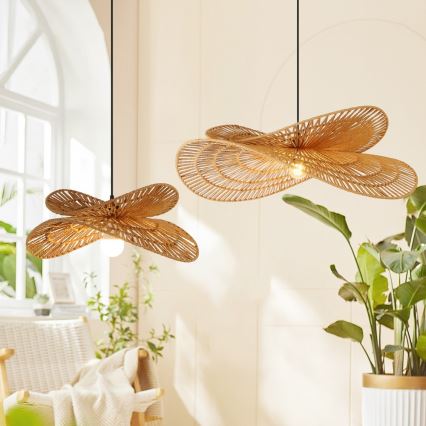 Candeeiro suspenso MARIPOSA 1xE27/40W/230V diâmetro 50 cm juta