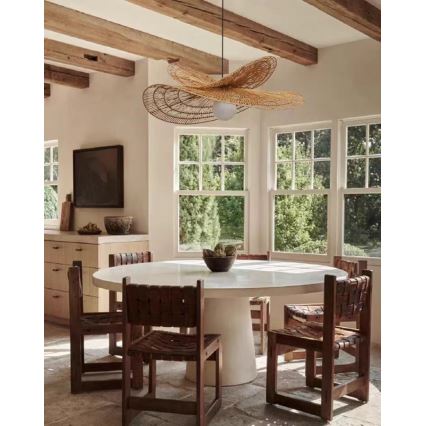 Candeeiro suspenso MARIPOSA 1xE27/40W/230V diâmetro 80 cm juta