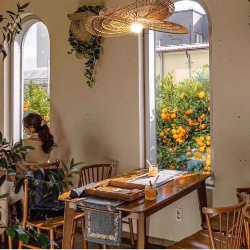 Candeeiro suspenso MARIPOSA 1xE27/40W/230V diâmetro 80 cm juta