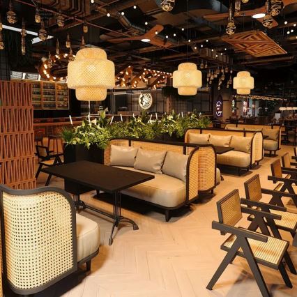 Candeeiro suspenso HILO 1xE27/40W/230V diâmetro 38 cm bambu