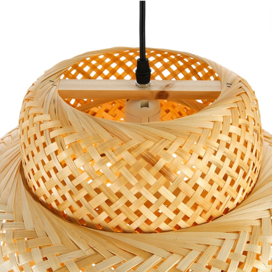 Candeeiro suspenso HILO 1xE27/40W/230V diâmetro 38 cm bambu