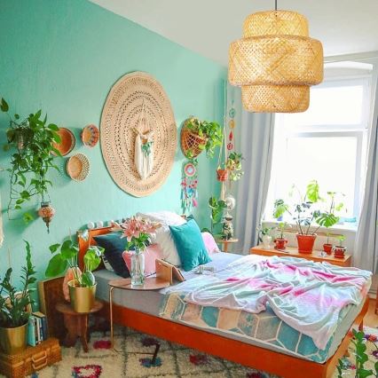 Candeeiro suspenso HILO 1xE27/40W/230V diâmetro 47 cm bambu