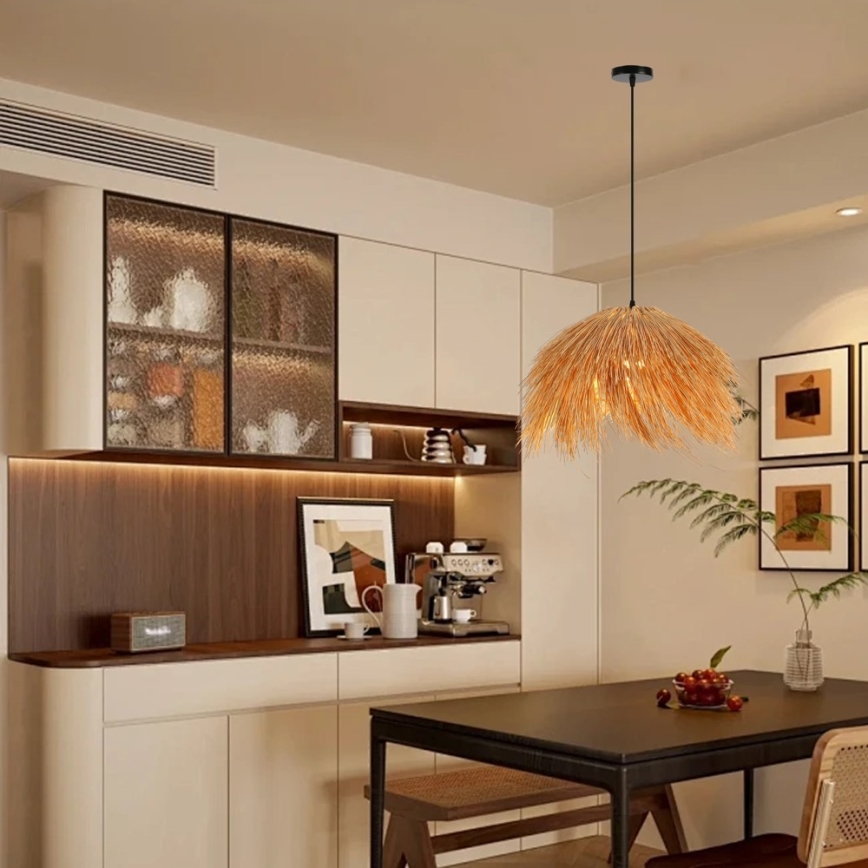 Candeeiro suspenso NATURALEZA 1xE27/40W/230V diâmetro 55 cm vime