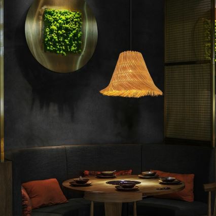Candeeiro suspenso NATURALEZA 1xE27/40W/230V diâmetro 45 cm vime
