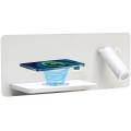 Immax 08286L - Luminária de parede LED com prateleira, porta USB e carregamento sem fio Be PREPARE LED/3W/230V + LED/3W branco