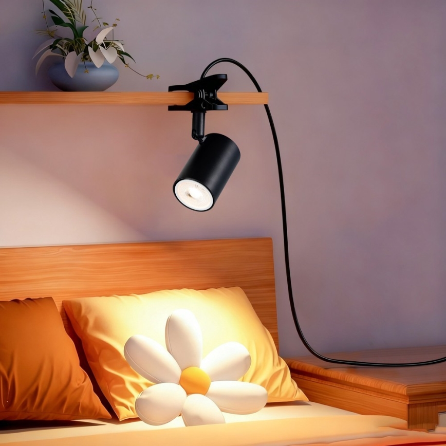 Luminária com clipe PUNTO 1xGU10/9W/230V preta