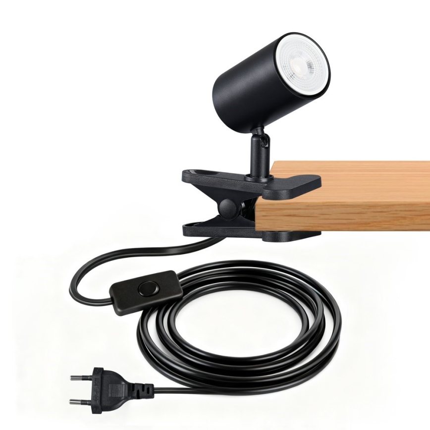 Luminária com clipe PUNTO 1xGU10/9W/230V preta