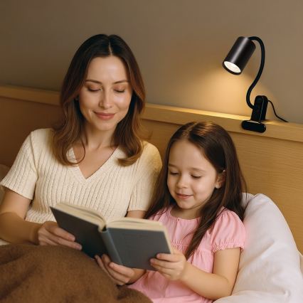 Candeeiro flexível com clipe PUNTO 1xGU10/9W/230V preto