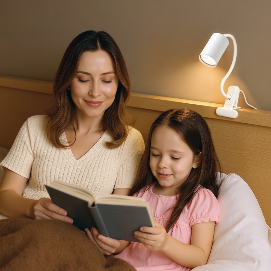 Luminária flexível com clipe PUNTO 1xGU10/9W/230V branca