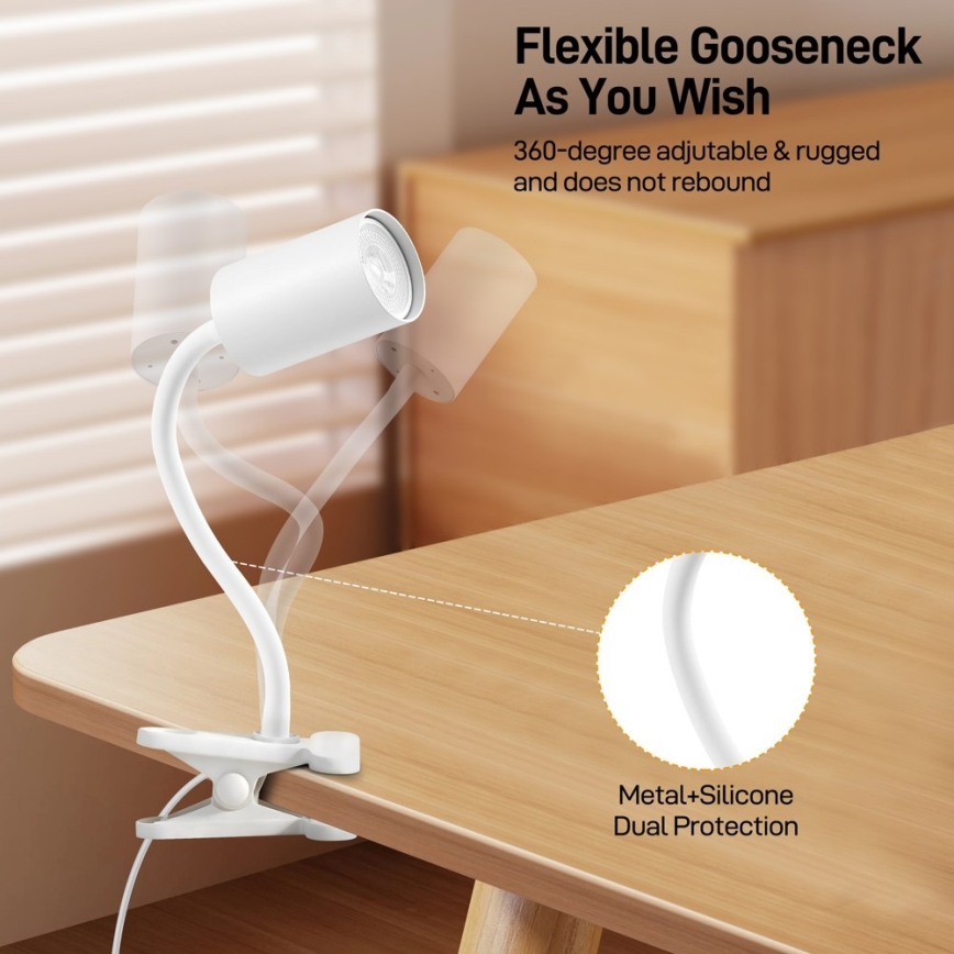 Luminária flexível com clipe PUNTO 1xGU10/9W/230V branca