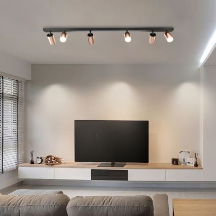 Candeeiro de focos PUNTO 6xGU10/9W/230V ouro rosa