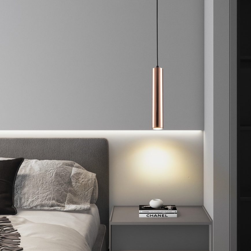 Lustre suspenso com cabo PUNTO 1xGU10/9W/230V ouro rosé