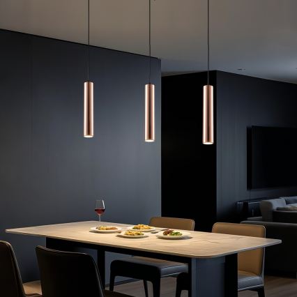 Lustre suspenso com cabo PUNTO 1xGU10/9W/230V ouro rosé