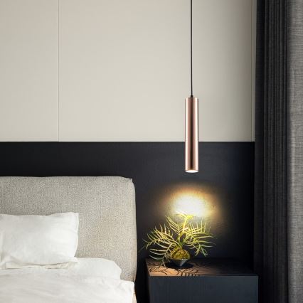 Lustre suspenso com cabo PUNTO 1xGU10/9W/230V ouro rosé