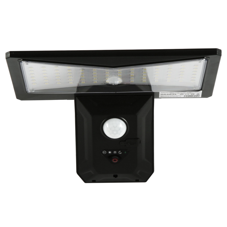 Iluminação solar de parede LED com sensor LED/2,6W/5,5V IP65 1800 mAh preto
