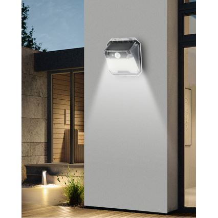 Iluminação solar de parede LED com sensor LED/3W/5,5V IP65 1200 mAh