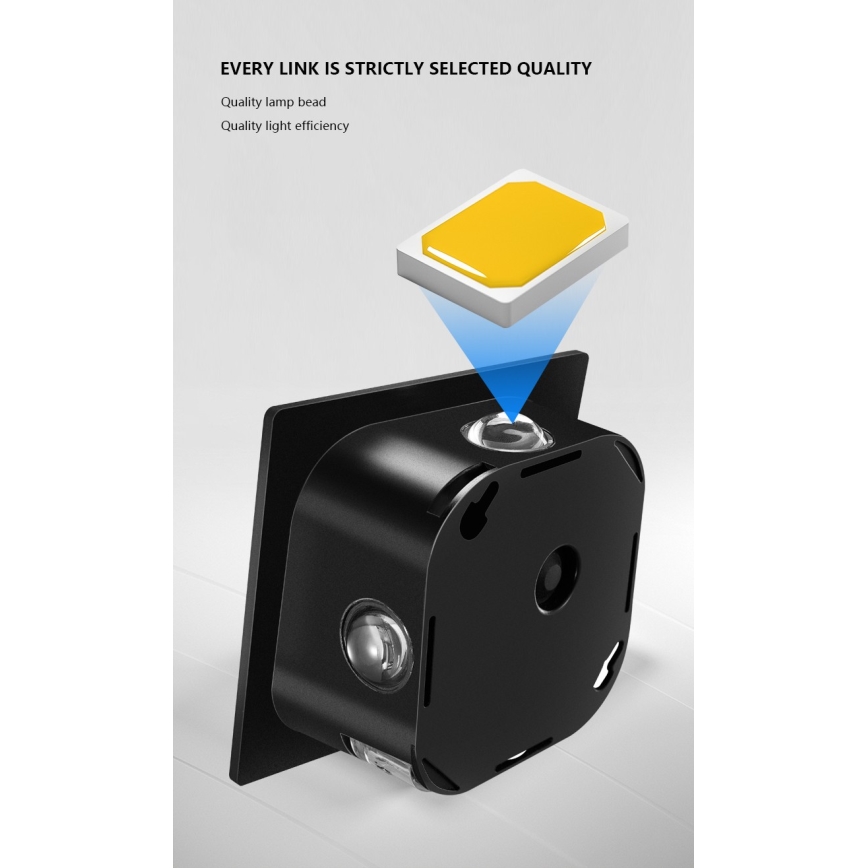 Luminária de parede solar LED com sensor LED/2W/5V IP54 1300 mAh