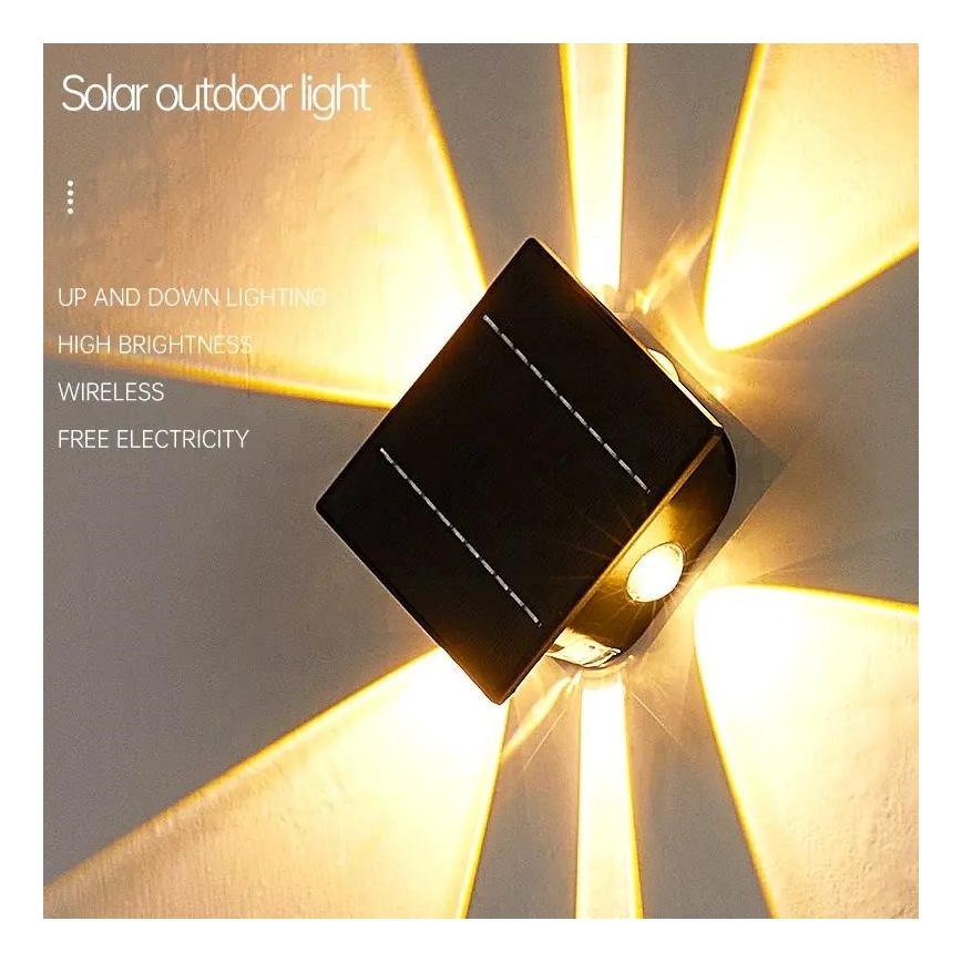 Luminária de parede solar LED com sensor LED/2W/5V IP54 1300 mAh