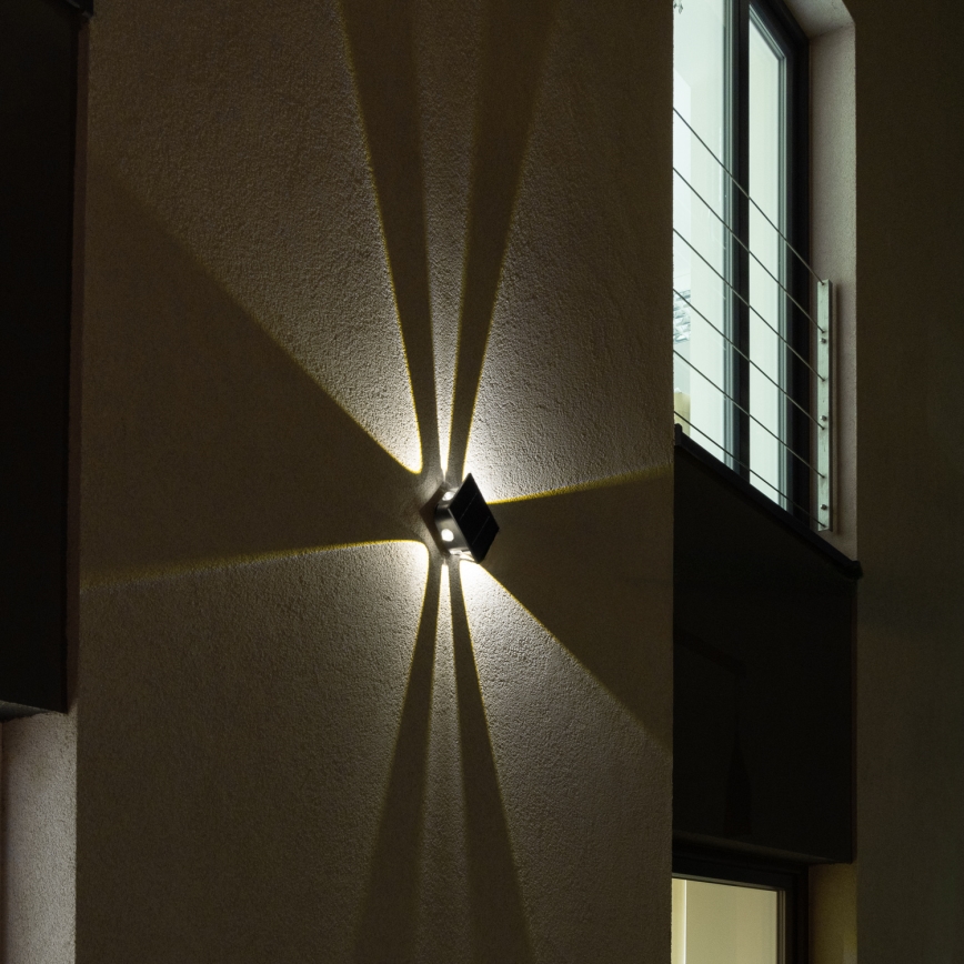 Luminária de parede solar LED com sensor LED/2W/5V IP54 1300 mAh