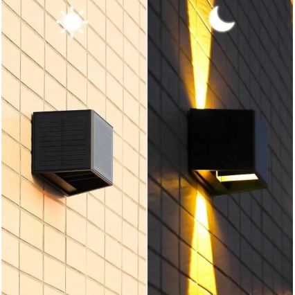 Luminária de parede solar LED com sensor LED/2W/5V IP54 1300 mAh