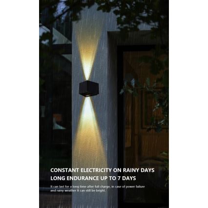 Luminária de parede solar LED com sensor LED/2W/5V IP54 1300 mAh