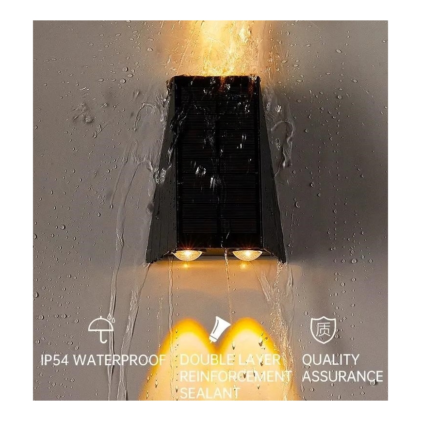 Luminária de parede solar LED com sensor LED/2W/5V IP54 1300 mAh