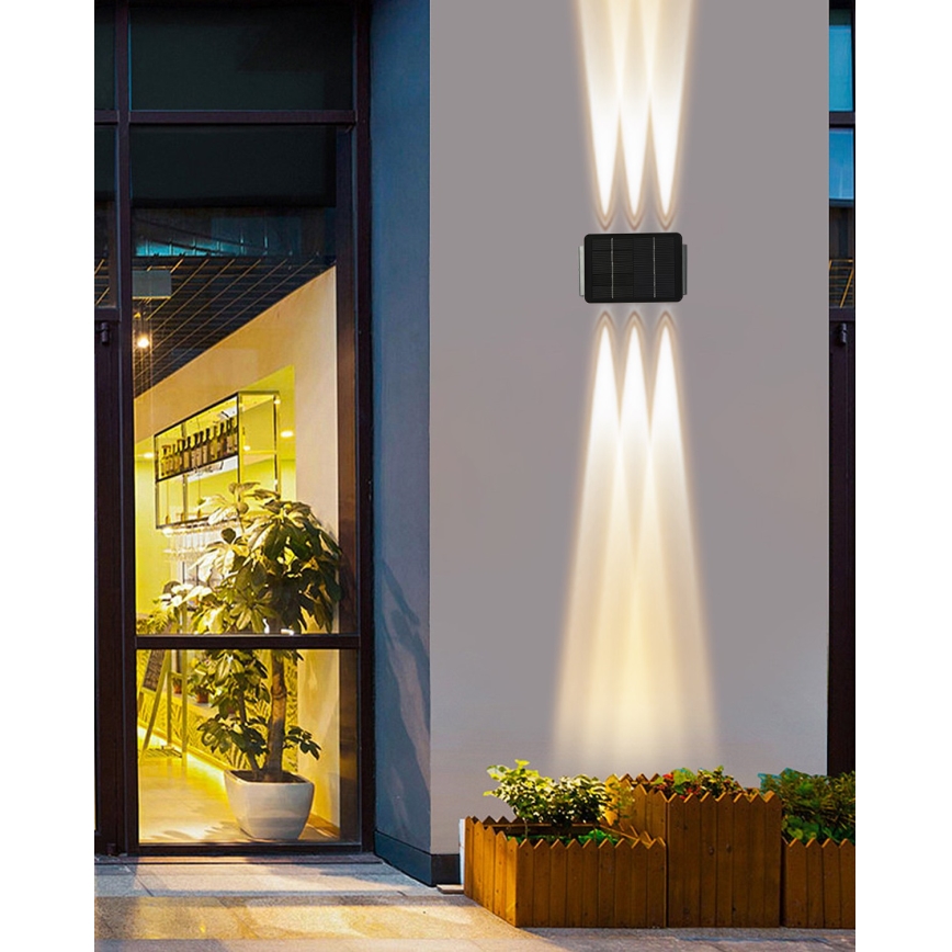 Luminária de parede solar LED com sensor LED/2W/5V IP54 1300 mAh