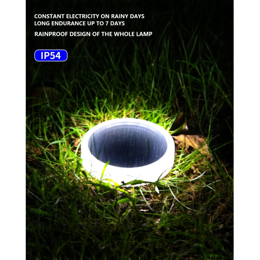 Iluminação solar LED exterior com sensor LED/0,4W/3,2V IP54 500 mAh