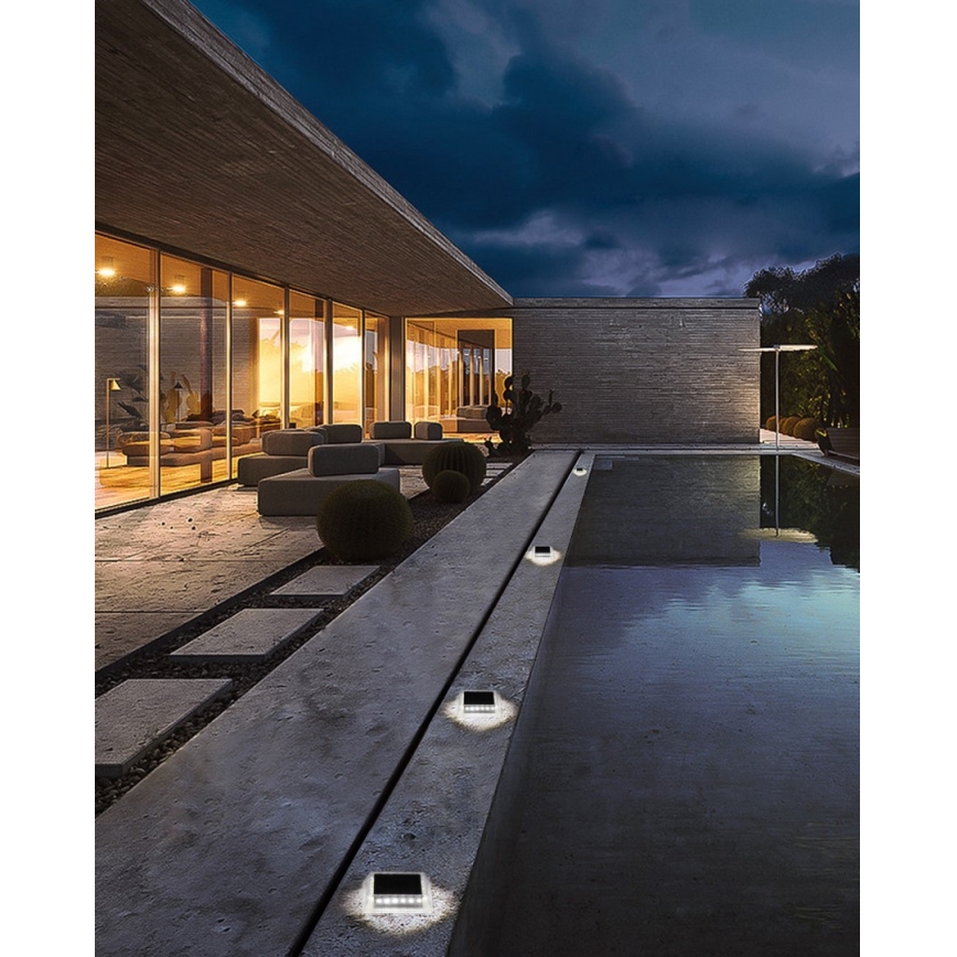 Iluminação solar LED exterior com sensor LED/0,03W/1,2V IP54 800 mAh