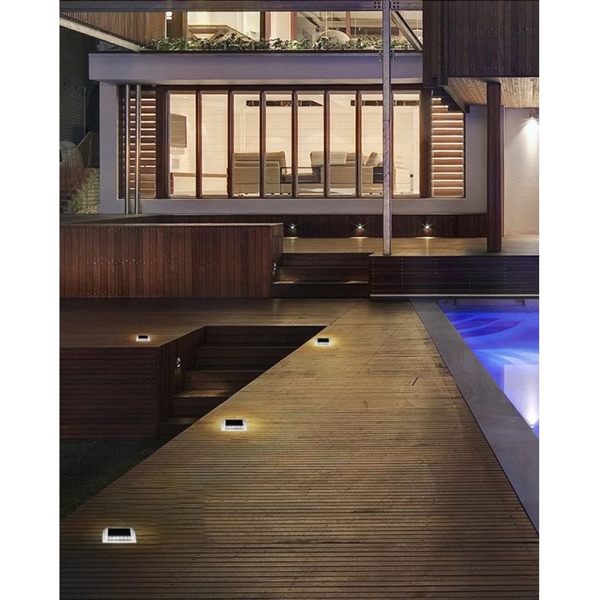 Iluminação solar LED exterior com sensor LED/0,03W/1,2V IP54 800 mAh