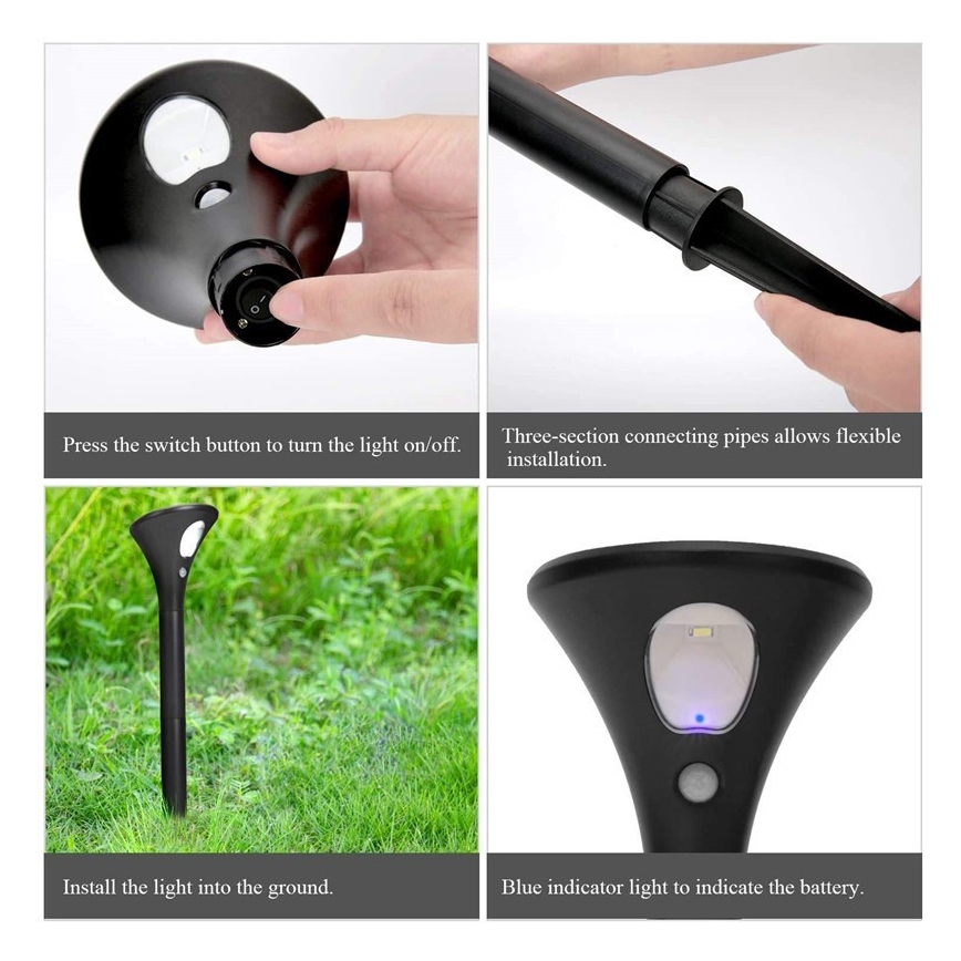 Lâmpada Solar LED com sensor LED/1W/3,7V 6000K IP65 1500 mAh