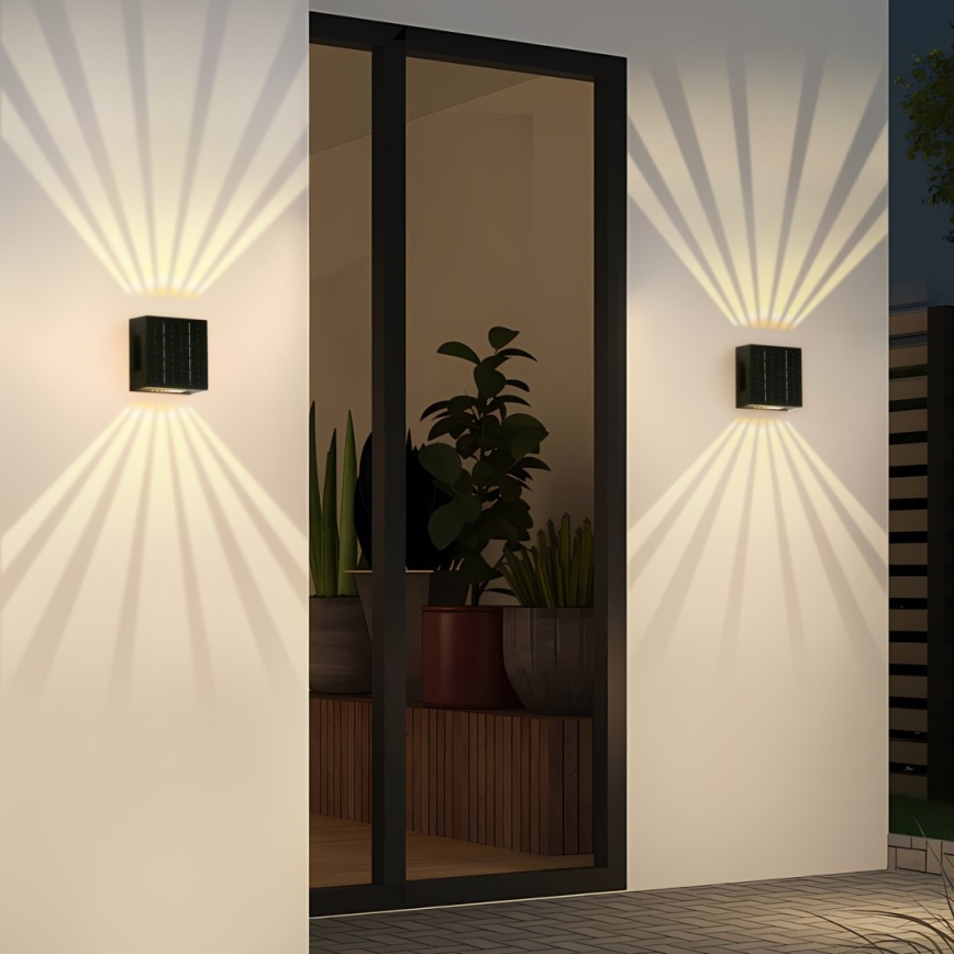 Luminária de Parede Solar LED LED/2W/3,7V 4000K IP44 1300 mAh