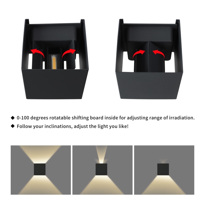 Immax 08510L - Aplique de parede exterior LED DICE LED/6W/230V 3000K IP65