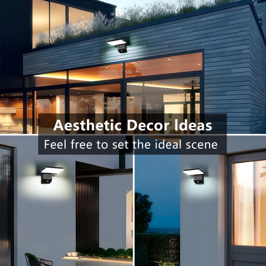 Aplique de parede exterior LED com sensor MODERN LED/18W/230V IP65